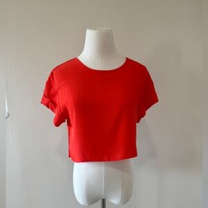 NWT MinkPink ‘Last Chance Tee’ Coral Size: XS Cropped Tee